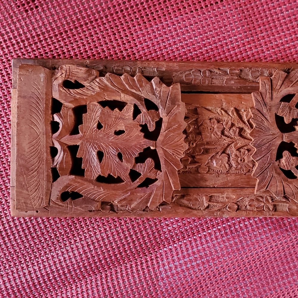 Antique hand carved Teak Book End